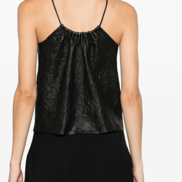 Zadig&Voltaire Cidonie crinkled leather top$498